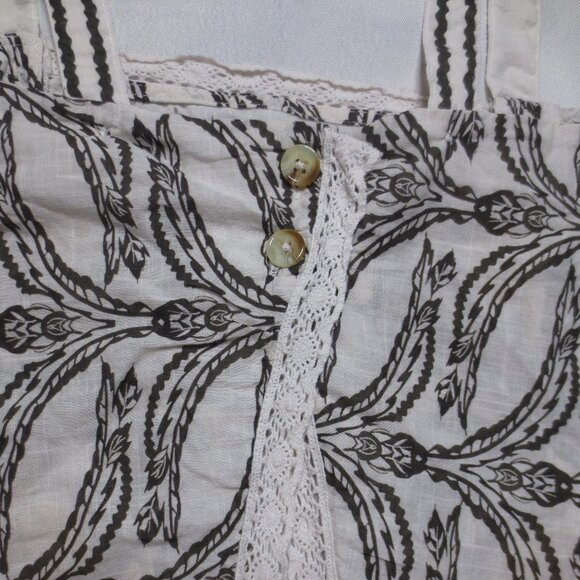 NWT ANTHROPOLOGIE womens TANK cream BROWN gold CROPPED adjustable BOHO SIZE S - Picture 9 of 12